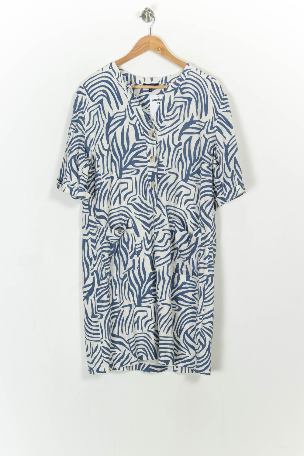 Robe Courte Blanche et Bleue - Taille XXL/44 de la marque Caroll | PARAD113983 - Vendu par Paradigme - Image 2
