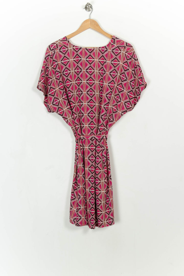 Robe Imprimée Rose et Beige - Taille XXL/44 de la marque La Fée Maraboutée | PARAD113985 - Vendu par Paradigme - Image 5