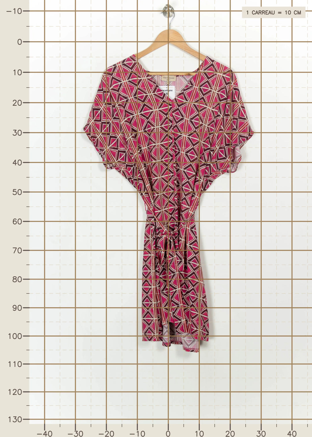 Robe Imprimée Rose et Beige - Taille XXL/44 de la marque La Fée Maraboutée | PARAD113985 - Vendu par Paradigme - Image 4