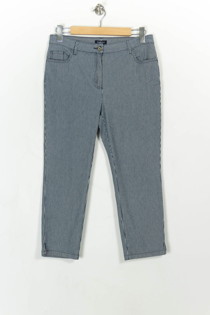 Pantalon Rayé Bleu et Blanc - Taille XL/42 de la marque Caroll | PARAD113988 - Vendu par Paradigme - Image 2