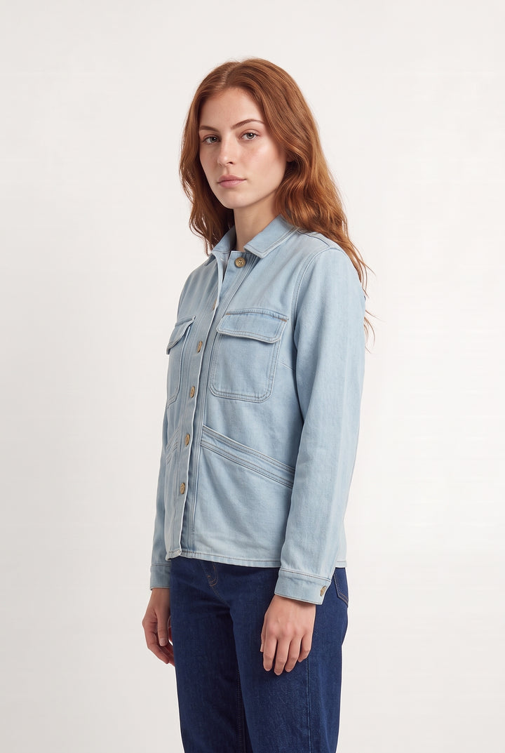 Veste en Jean Bleu Clair - Taille M/38 de la marque Sézane | PARAD113990 - Vendu par Paradigme - Image 1
