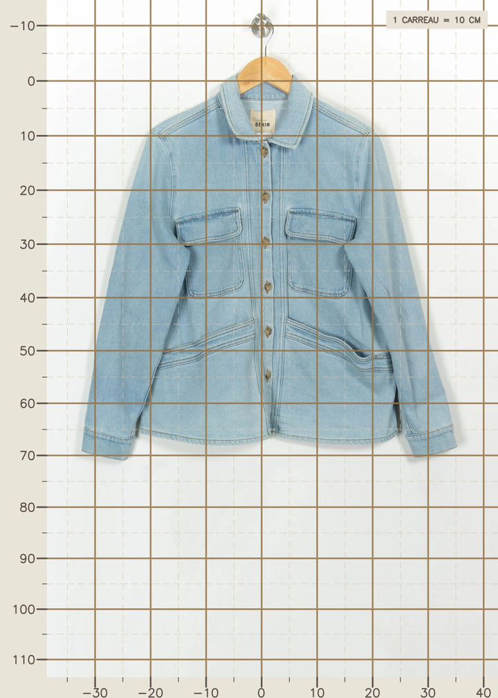 Veste en Jean Bleu Clair - Taille M/38 de la marque Sézane | PARAD113990 - Vendu par Paradigme - Image 4