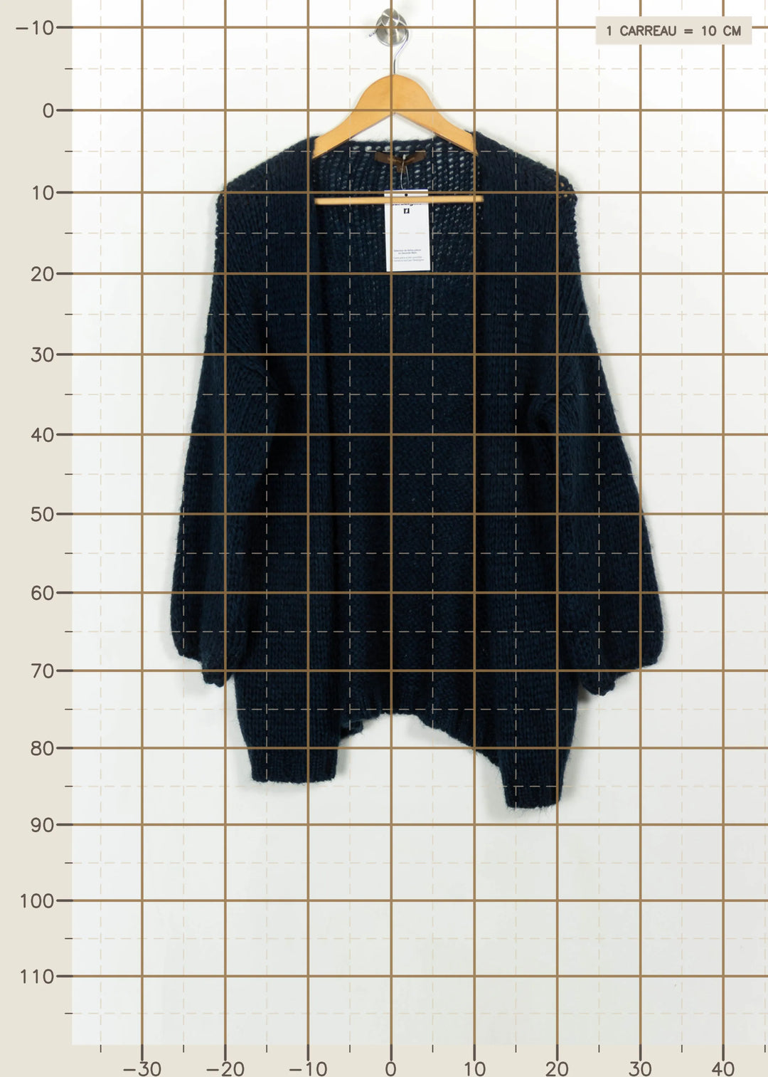Cardigan Bleu - Taille XS/34 de la marque La Fée Maraboutée | PARAD114119 - Vendu par Paradigme - Image 4
