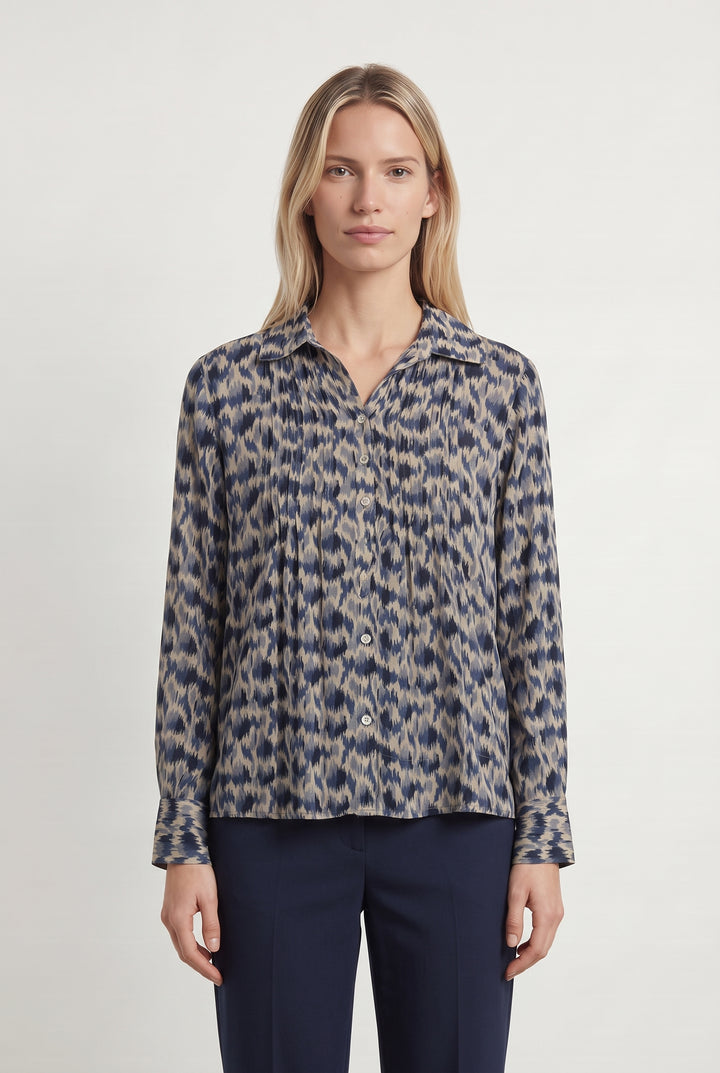 Blouse Bleu et Beige - Taille S/36 de la marque La Fée Maraboutée | PARAD114128 - Vendu par Paradigme - Image 1