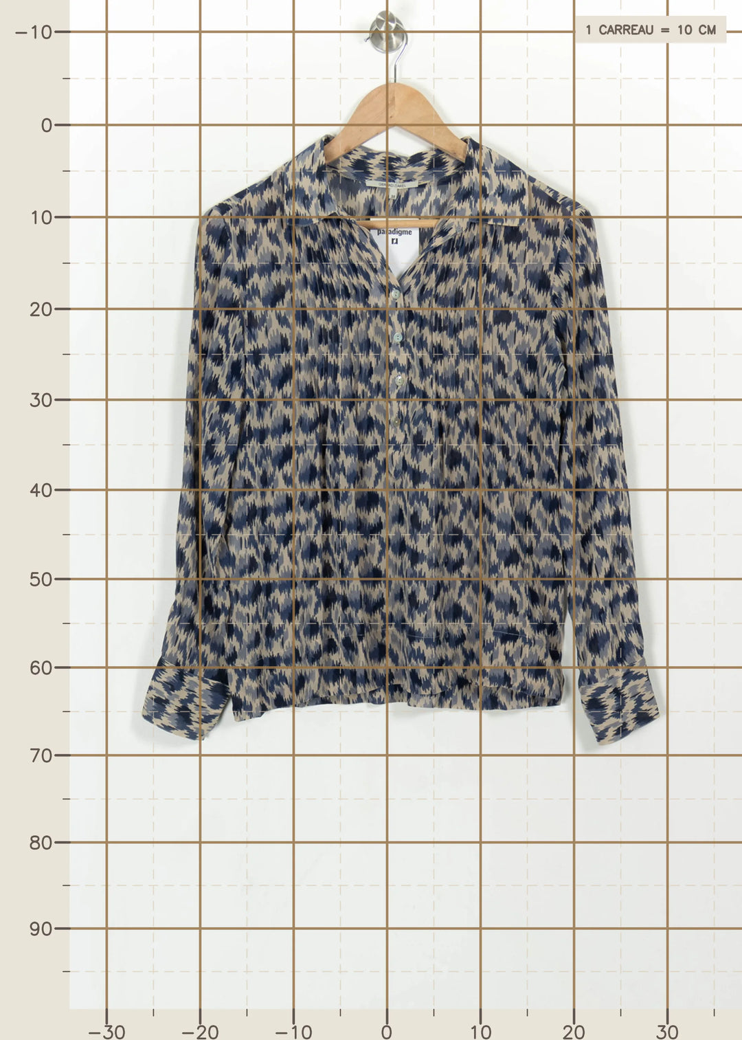 Blouse Bleu et Beige - Taille S/36 de la marque La Fée Maraboutée | PARAD114128 - Vendu par Paradigme - Image 4