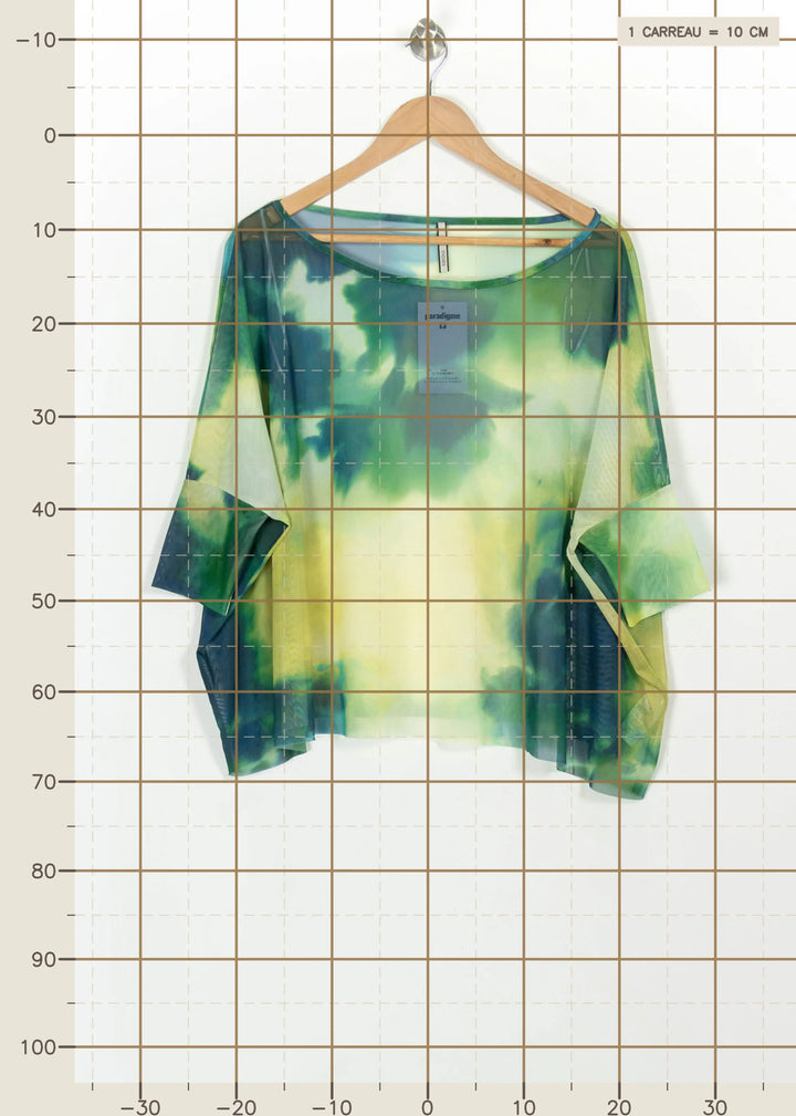 Blouse Légère Verte et Jaune - Taille S/36 de la marque Indies | PARAD114354 - Vendu par Paradigme - Image 4
