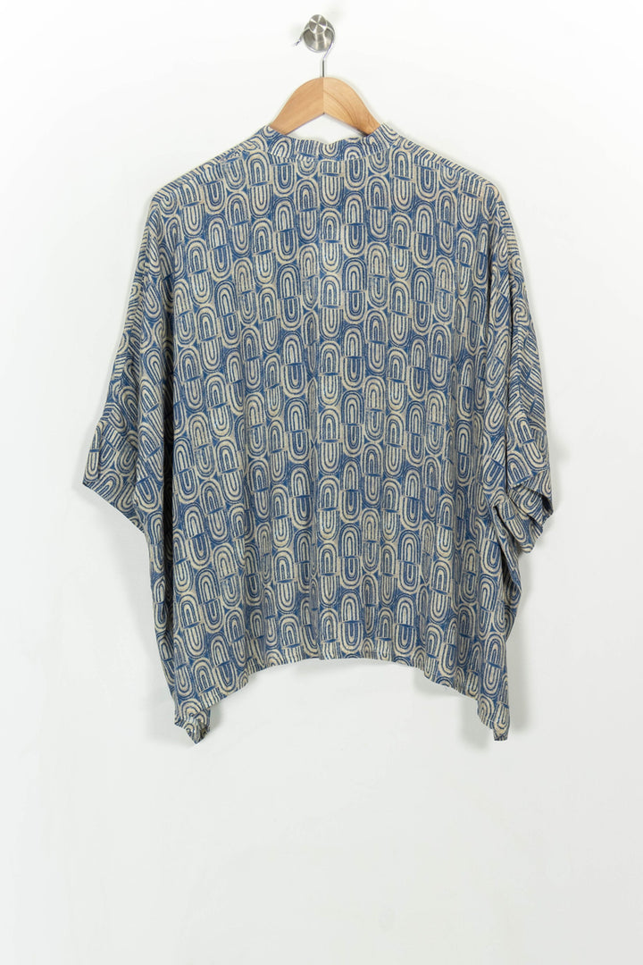 Blouse Bleue et Beige - Taille M/38 de la marque Indies | PARAD114355 - Vendu par Paradigme - Image 5