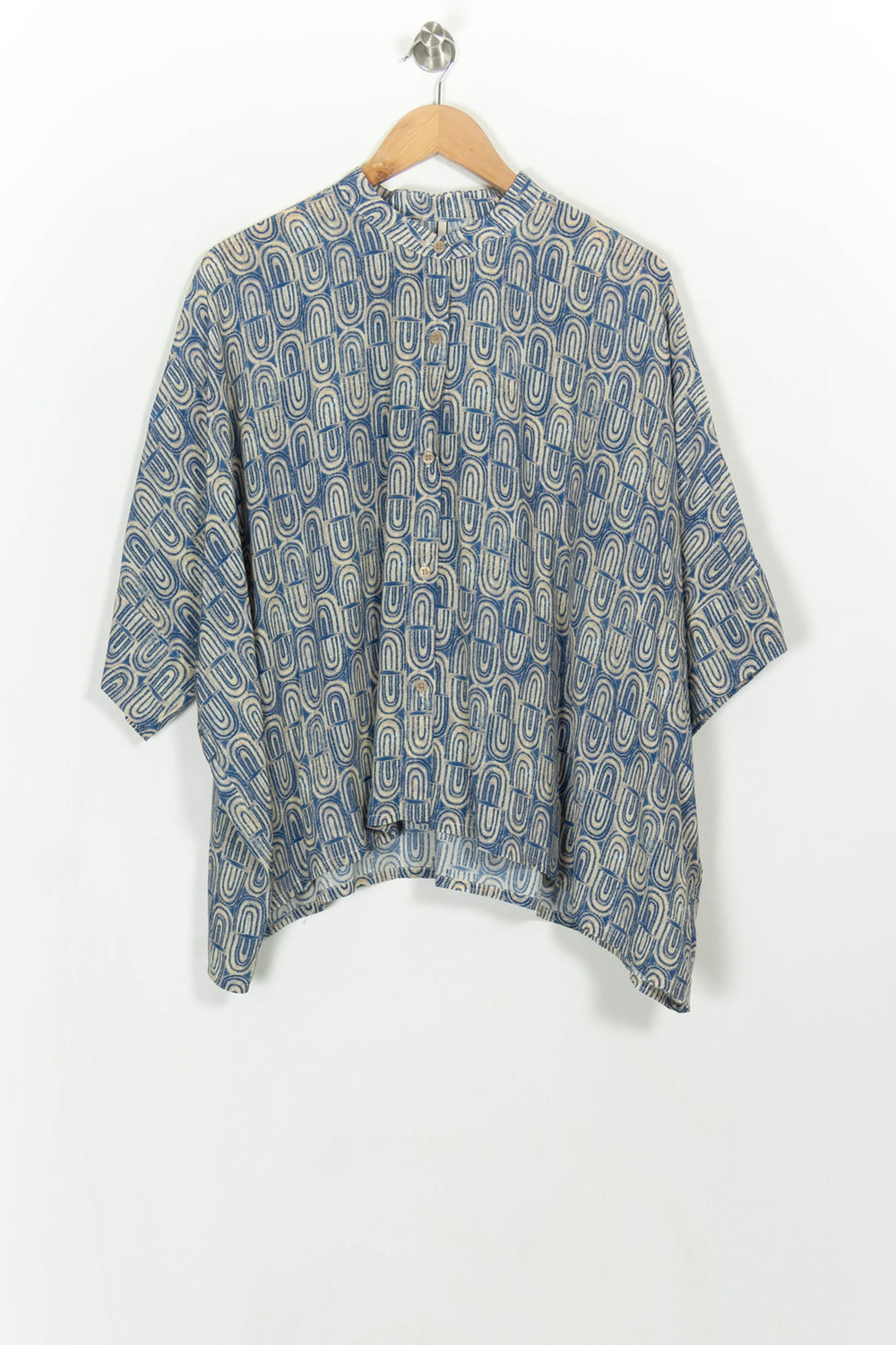Blouse Bleue et Beige - Taille M/38 de la marque Indies | PARAD114355 - Vendu par Paradigme - Image 2