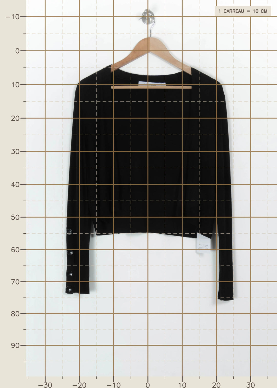 Cardigan Noir - Taille S/36 de la marque La Fée Maraboutée | PARAD114356 - Vendu par Paradigme - Image 4