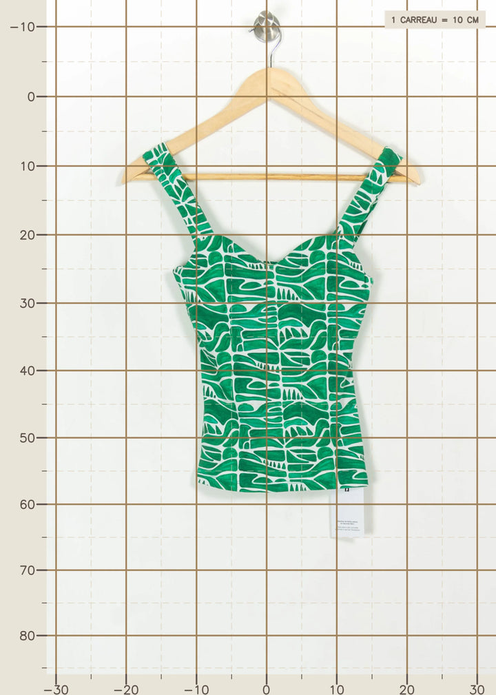 Débardeur Vert et Blanc - Taille XS/34 de la marque Soi Paris | PARAD114357 - Vendu par Paradigme - Image 4