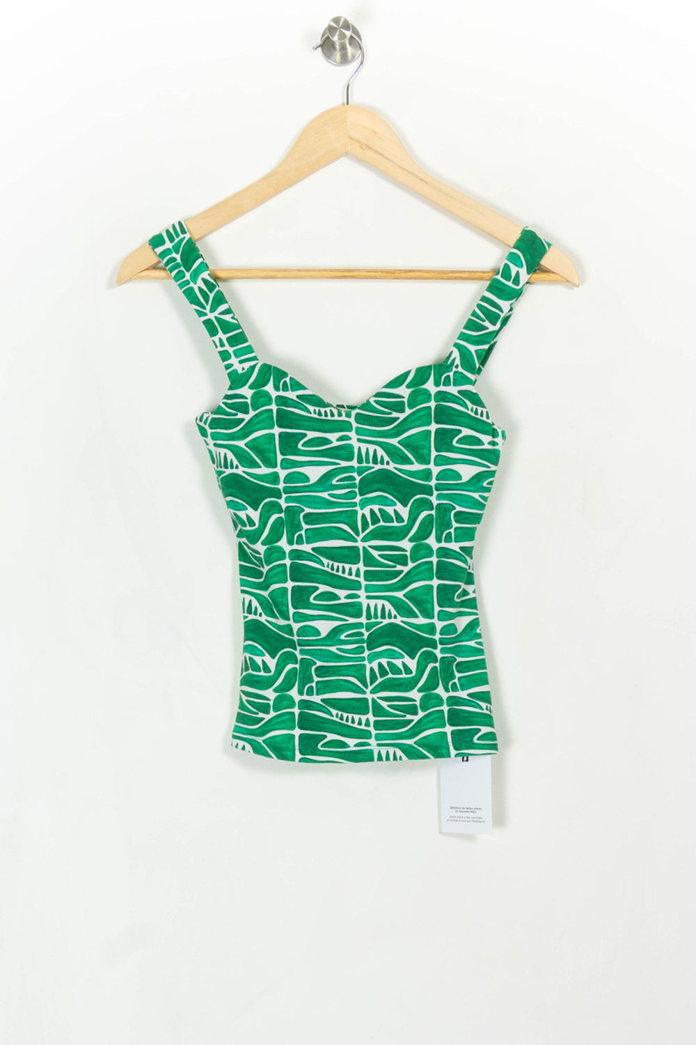 Débardeur Vert et Blanc - Taille XS/34 de la marque Soi Paris | PARAD114357 - Vendu par Paradigme - Image 2