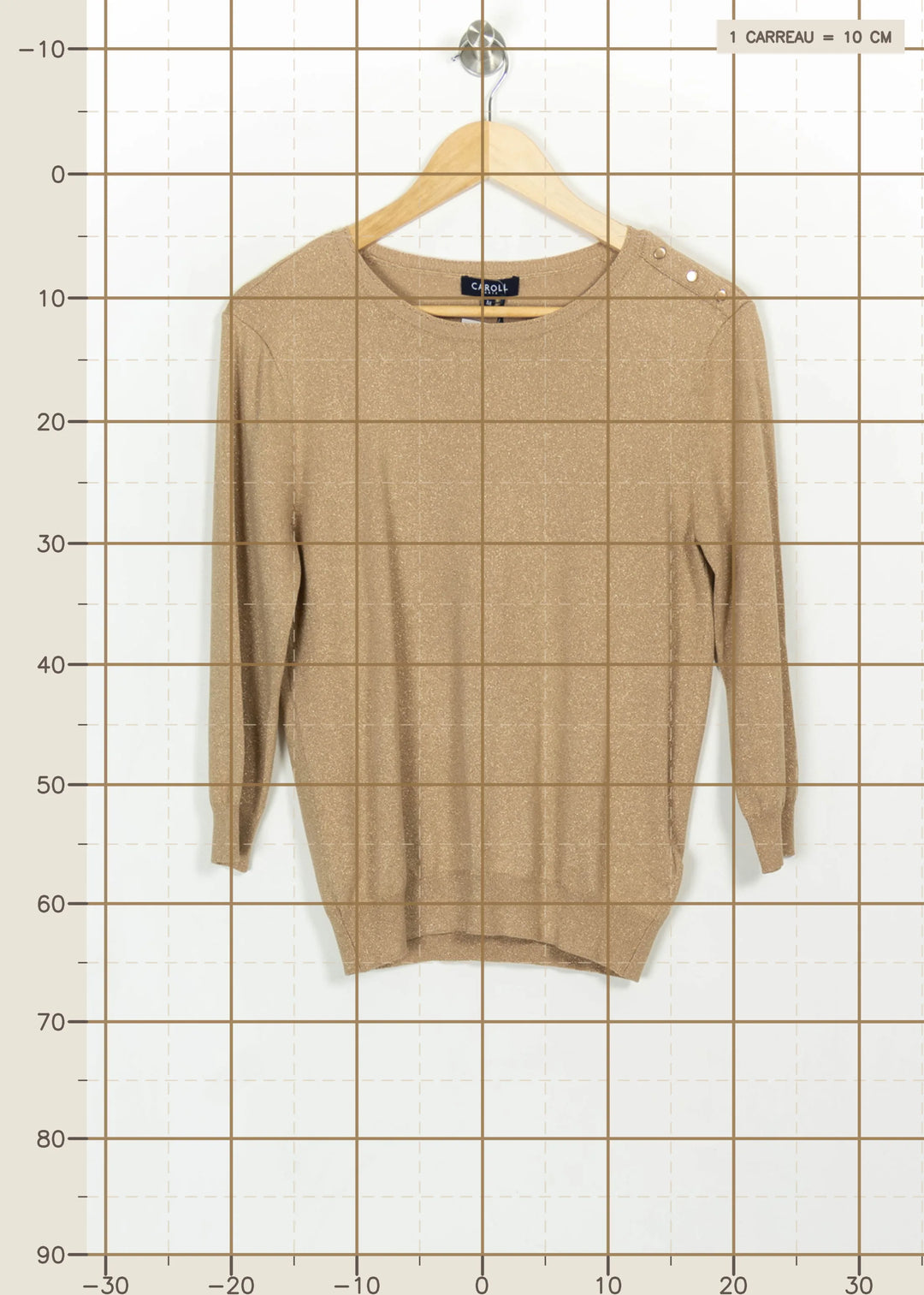 Pull Beige - Taille M/38 de la marque Caroll | PARAD114365 - Vendu par Paradigme - Image 4