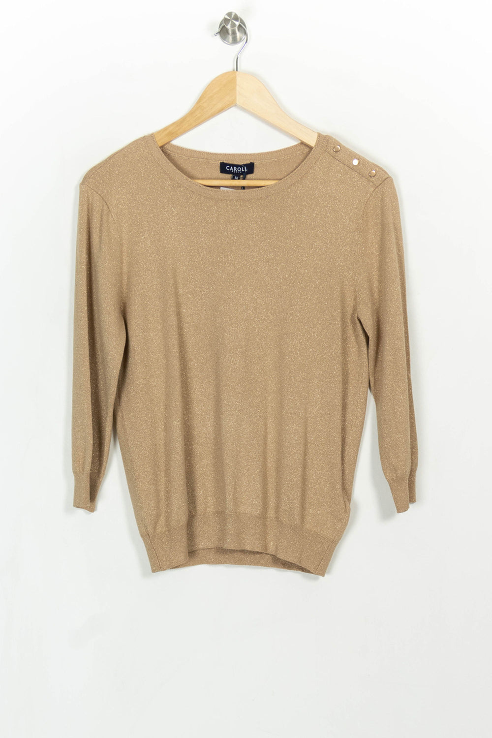 Pull Beige - Taille M/38 de la marque Caroll | PARAD114365 - Vendu par Paradigme - Image 2