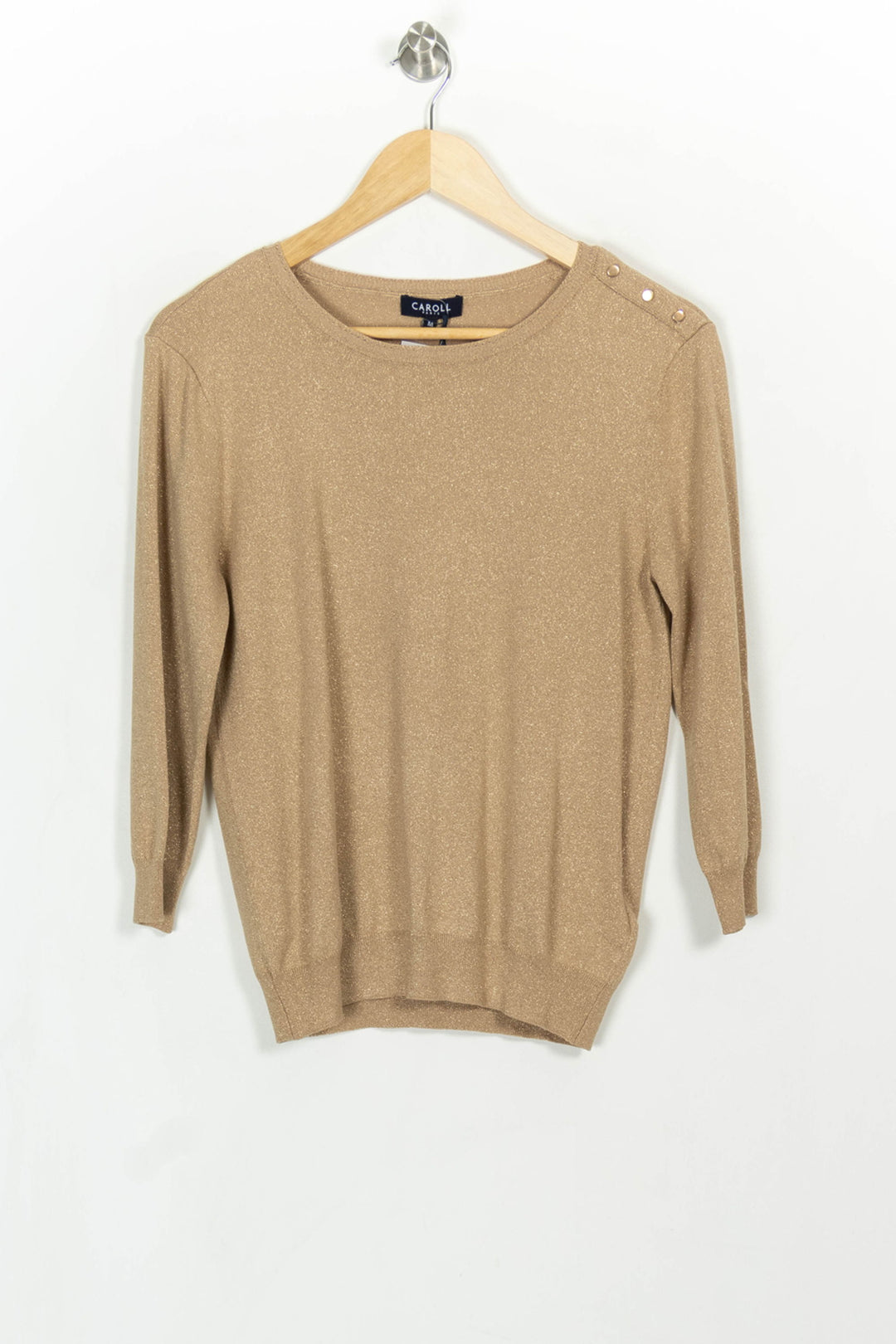 Pull Beige - Taille M/38 de la marque Caroll | PARAD114365 - Vendu par Paradigme - Image 2