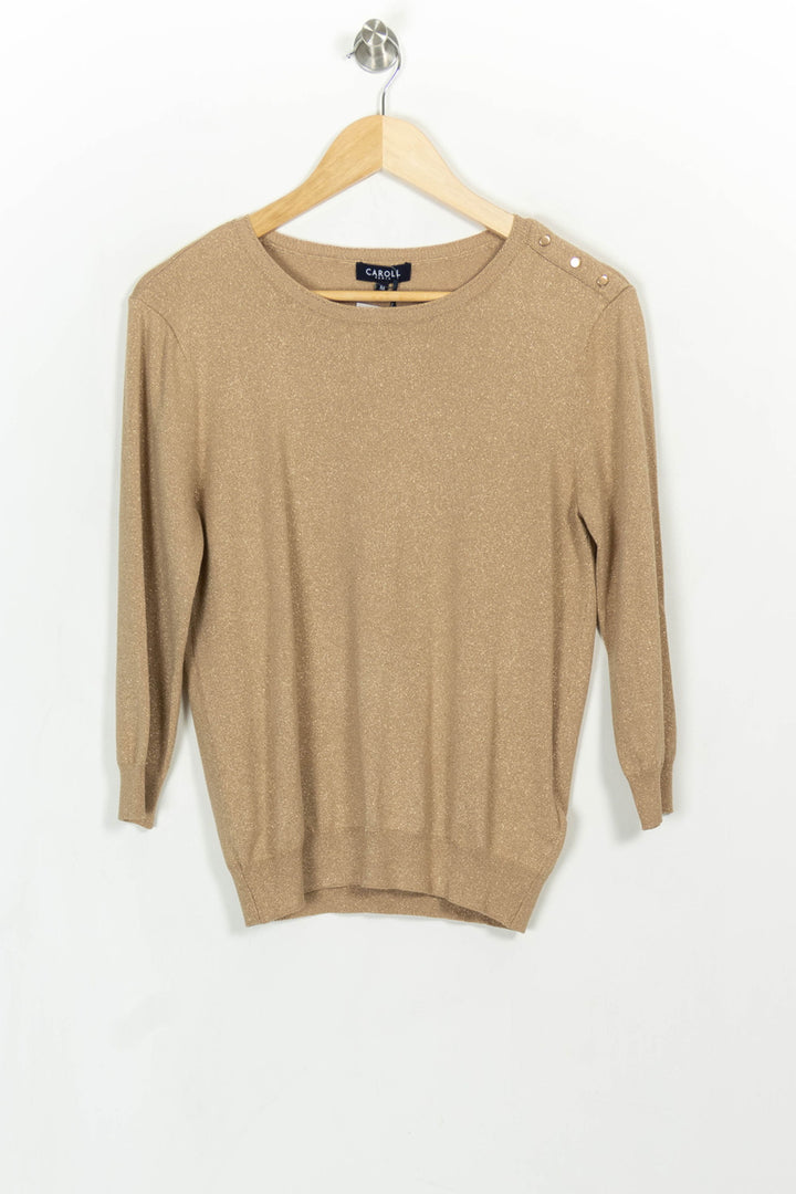 Pull Beige - Taille M/38 de la marque Caroll | PARAD114365 - Vendu par Paradigme - Image 2