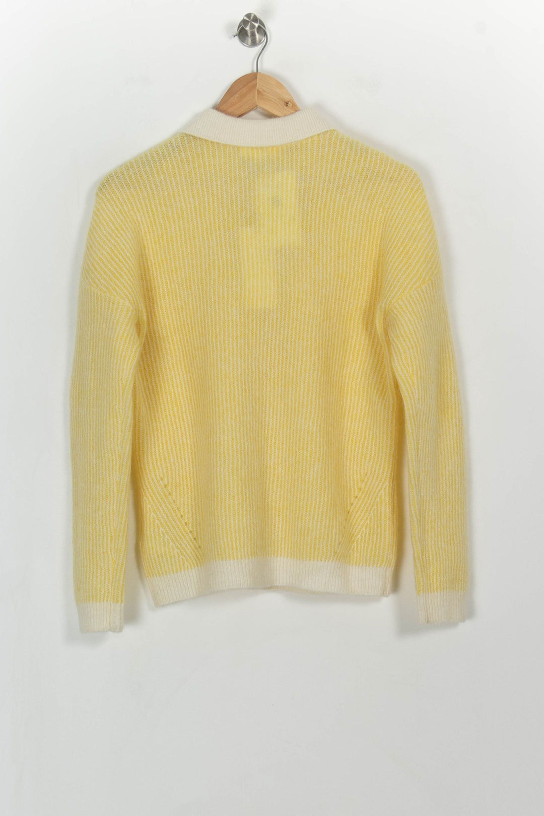 Polo en Laine Jaune et Blanc - Taille S/36 de la marque Caroll | PARAD114366 - Vendu par Paradigme - Image 5