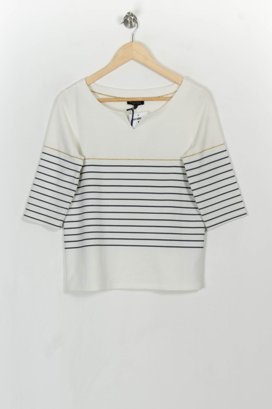 Marinière Blanche et Bleue - Taille S/36 de la marque Caroll | PARAD114369 - Vendu par Paradigme - Image 2