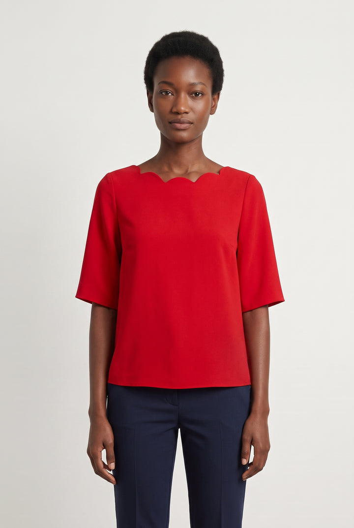 Blouse Rouge - Taille M/38 de la marque Claudie Pierlot | PARAD114382 - Vendu par Paradigme - Image 1
