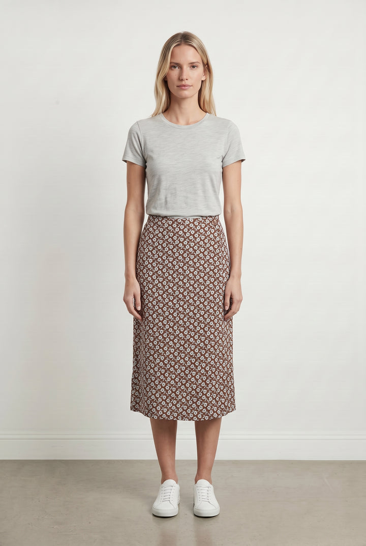 Jupe Fleurie Marron et Blanche - Taille S/36 de la marque Comptoir des Cotonniers | PARAD114386 - Vendu par Paradigme - Image 1