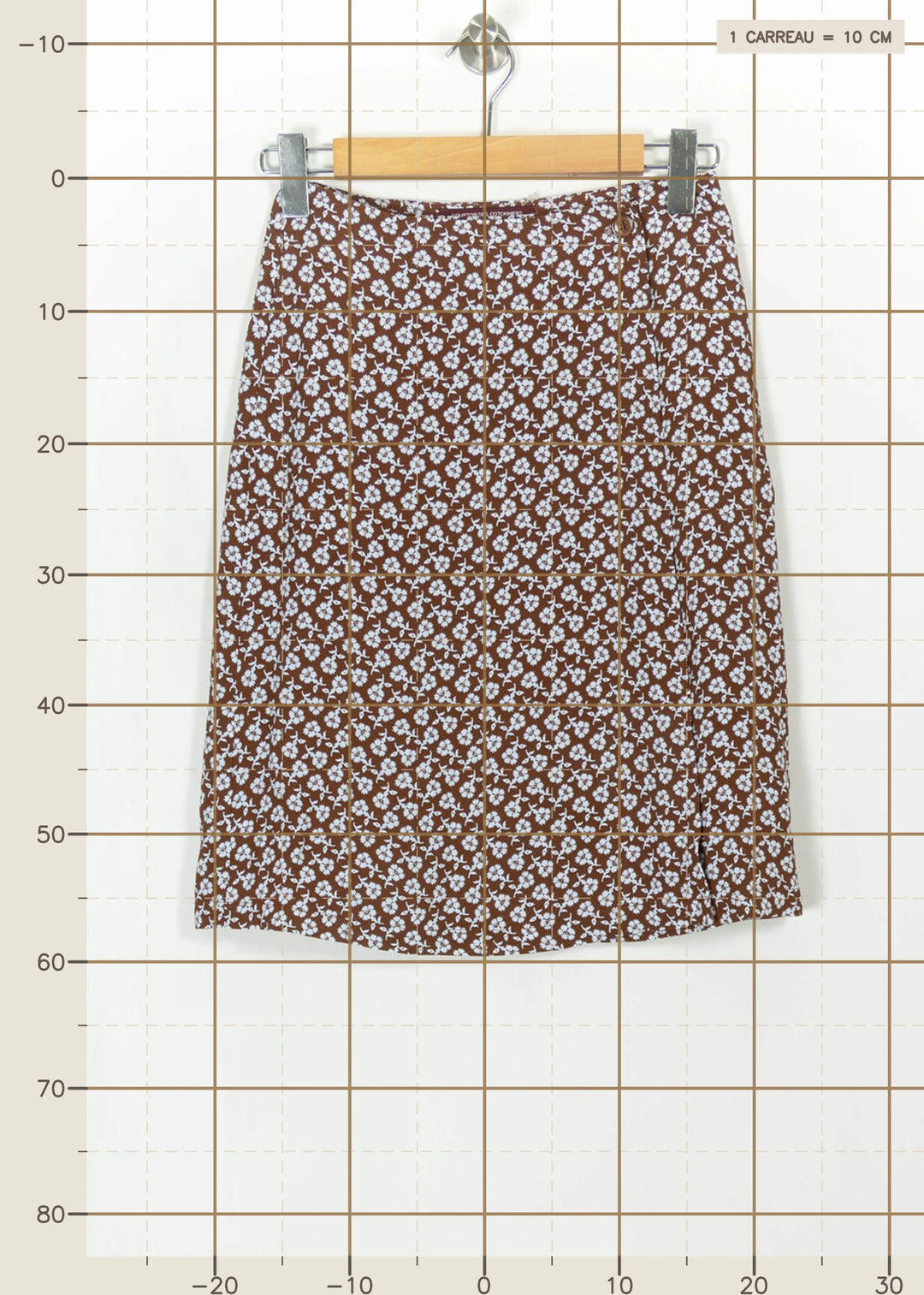 Jupe Fleurie Marron et Blanche - Taille S/36 de la marque Comptoir des Cotonniers | PARAD114386 - Vendu par Paradigme - Image 4