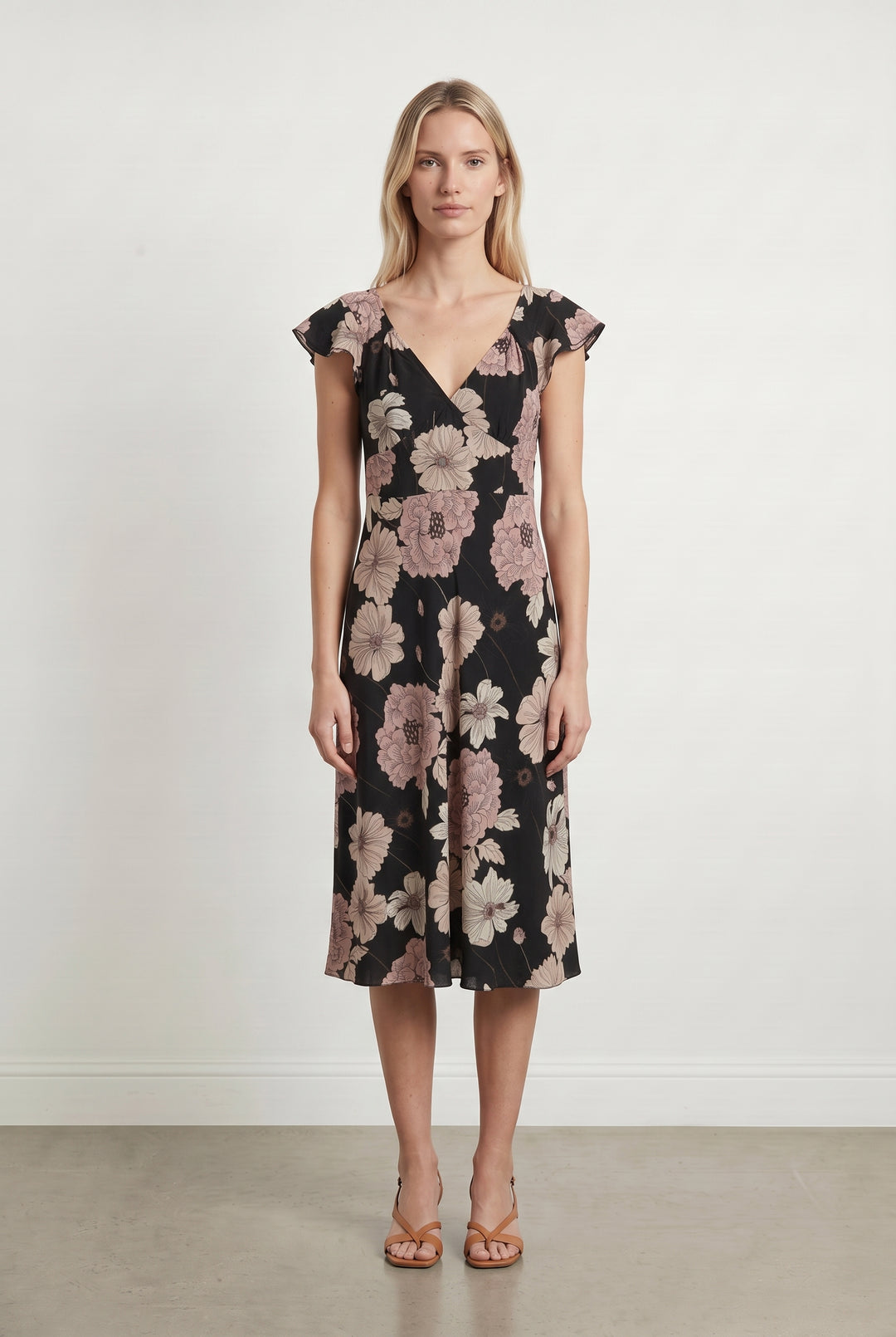 Robe Midi Noire et Beige - Taille S/36 de la marque Kookai | PARAD114390 - Vendu par Paradigme - Image 1