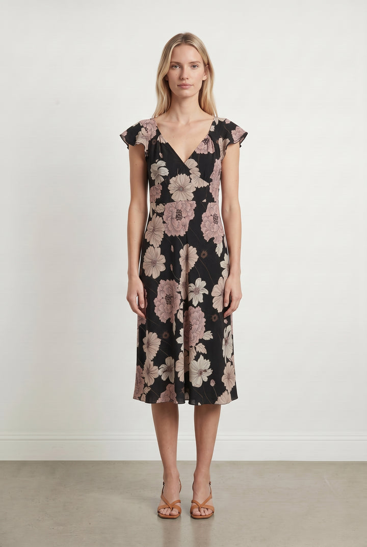 Robe Midi Noire et Beige - Taille S/36 de la marque Kookai | PARAD114390 - Vendu par Paradigme - Image 1