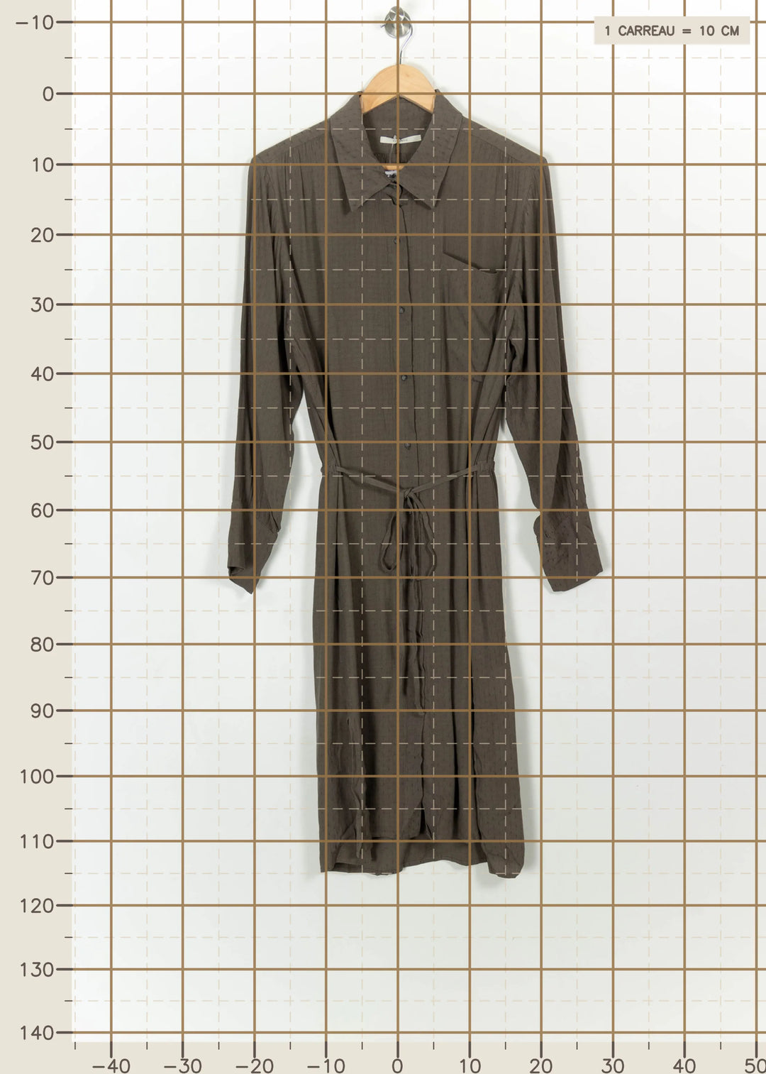 Robe chemise midi Marron - Taille M/38 de la marque Humanoid | PARAD114393 - Vendu par Paradigme - Image 4