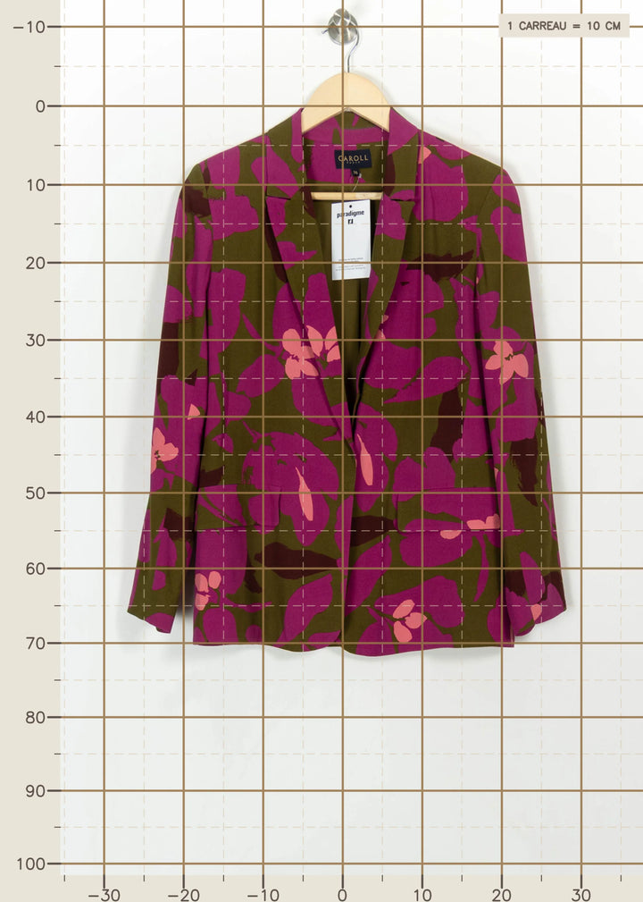 Blazer Vert et Fuchsia - Taille S/36 de la marque Caroll | PARAD114395 - Vendu par Paradigme - Image 4