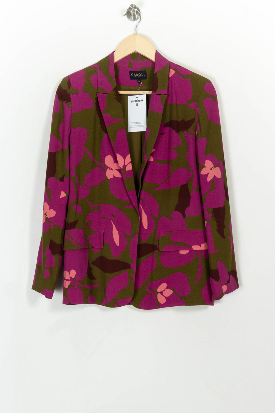 Blazer Vert et Fuchsia - Taille S/36 de la marque Caroll | PARAD114395 - Vendu par Paradigme - Image 2