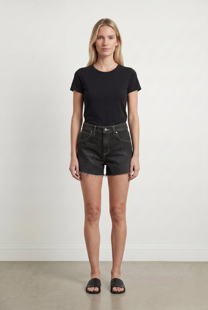 Short en Jean Noir - Taille XS/34 de la marque Wrangler | PARAD114396 - Vendu par Paradigme - Image 1