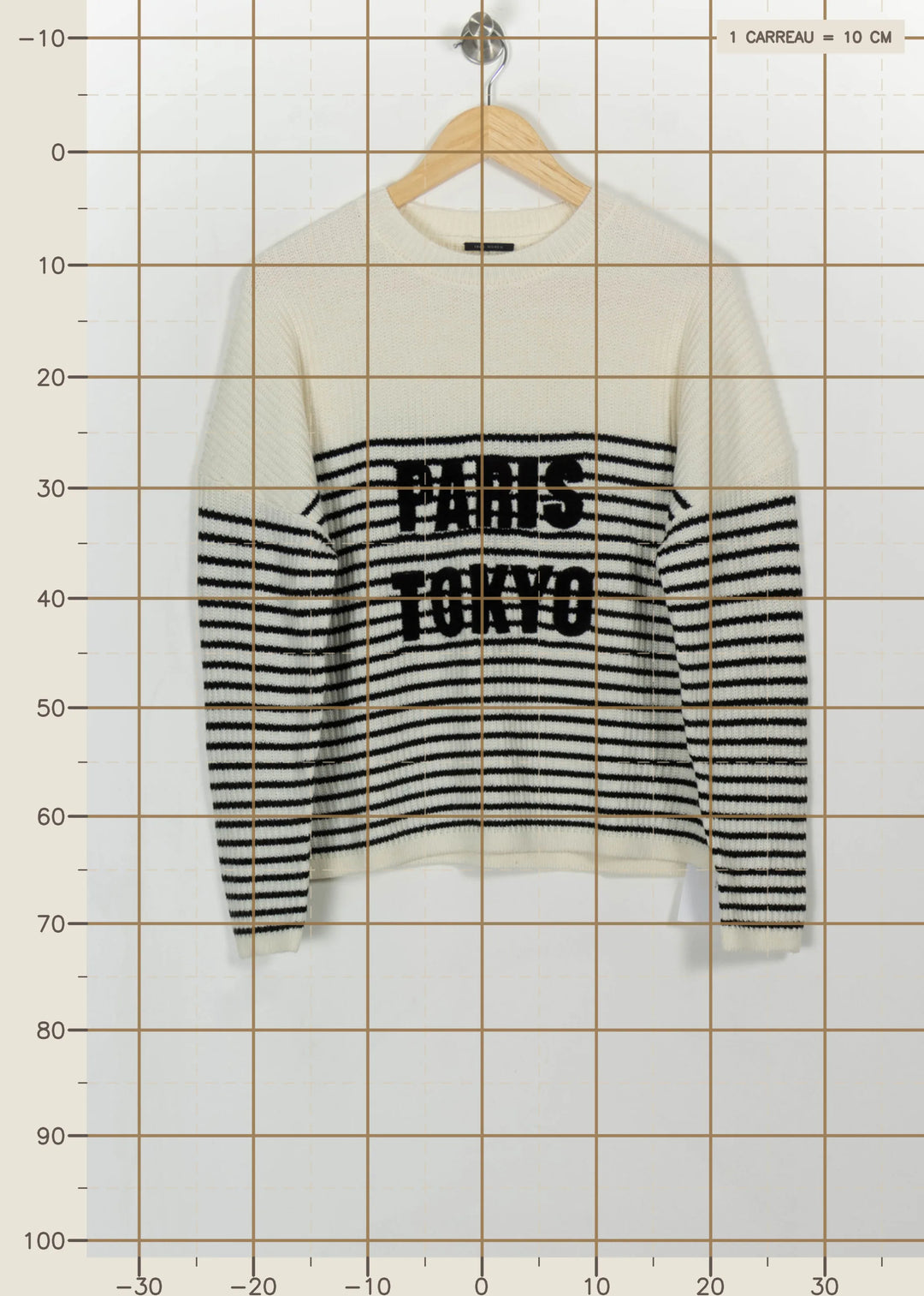 Pull Rayé Blanc et Noir - Taille M/38 de la marque IKKS | PARAD114775 - Vendu par Paradigme - Image 4