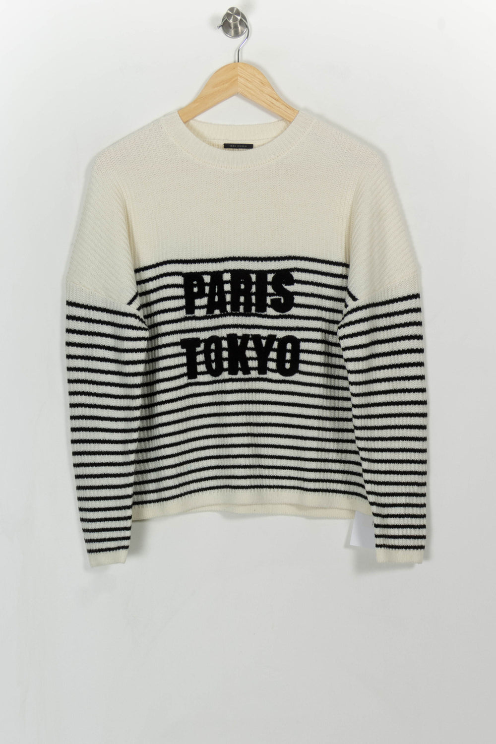 Pull Rayé Blanc et Noir - Taille M/38 de la marque IKKS | PARAD114775 - Vendu par Paradigme - Image 2