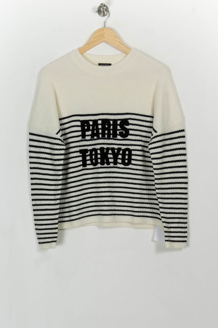 Pull Rayé Blanc et Noir - Taille M/38 de la marque IKKS | PARAD114775 - Vendu par Paradigme - Image 2