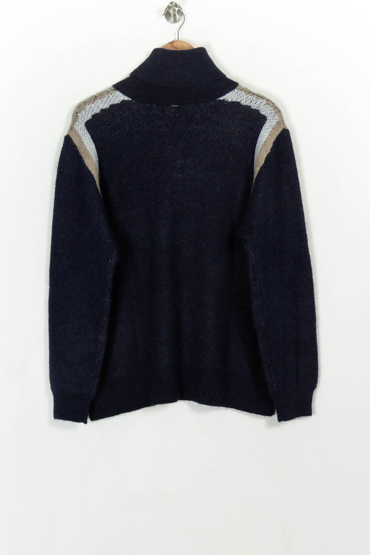 Pull Col Roulé Bleu et Beige - Taille M/38 de la marque IKKS | PARAD114778 - Vendu par Paradigme - Image 5