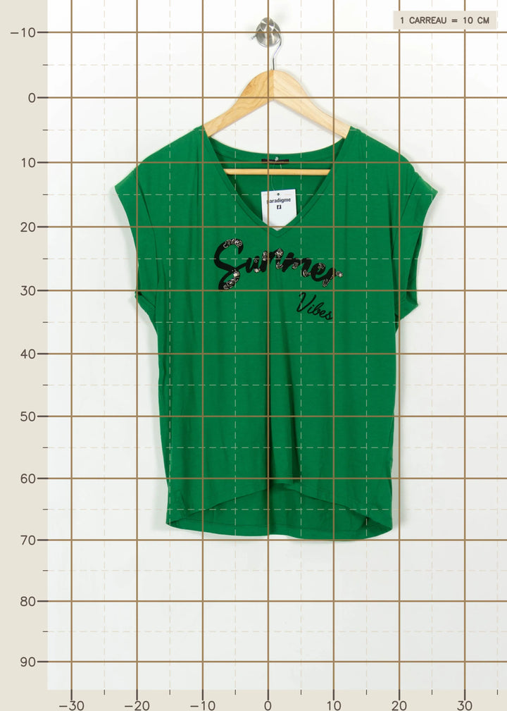 Tee-shirt Vert - Taille L/40 de la marque IKKS | PARAD114787 - Vendu par Paradigme - Image 4
