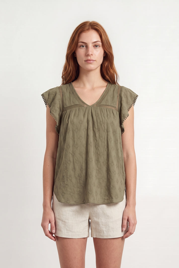 Blouse Verte - Taille S/36 de la marque Sud express | PARAD114788 - Vendu par Paradigme - Image 1