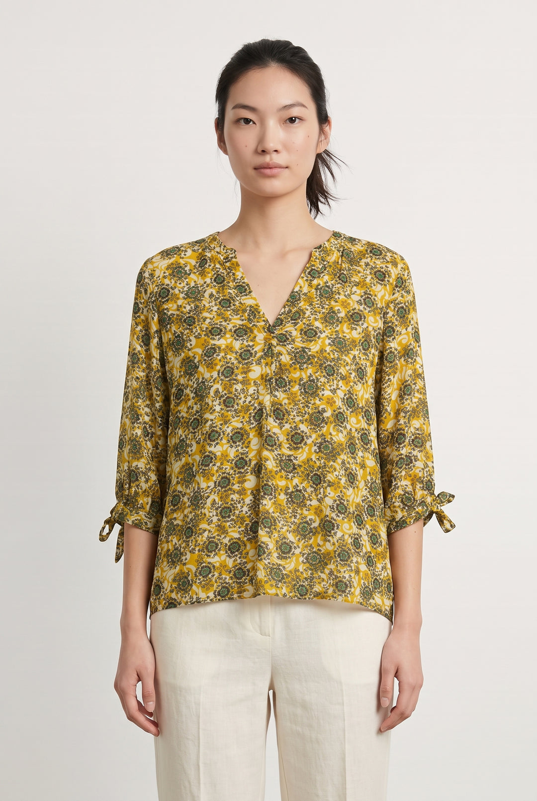 Blouse Jaune et Verte - Taille M/38 de la marque Sud express | PARAD114789 - Vendu par Paradigme - Image 1