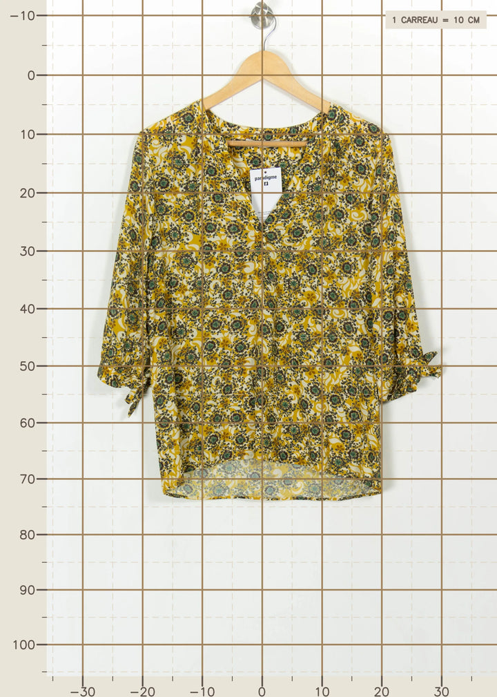 Blouse Jaune et Verte - Taille M/38 de la marque Sud express | PARAD114789 - Vendu par Paradigme - Image 4