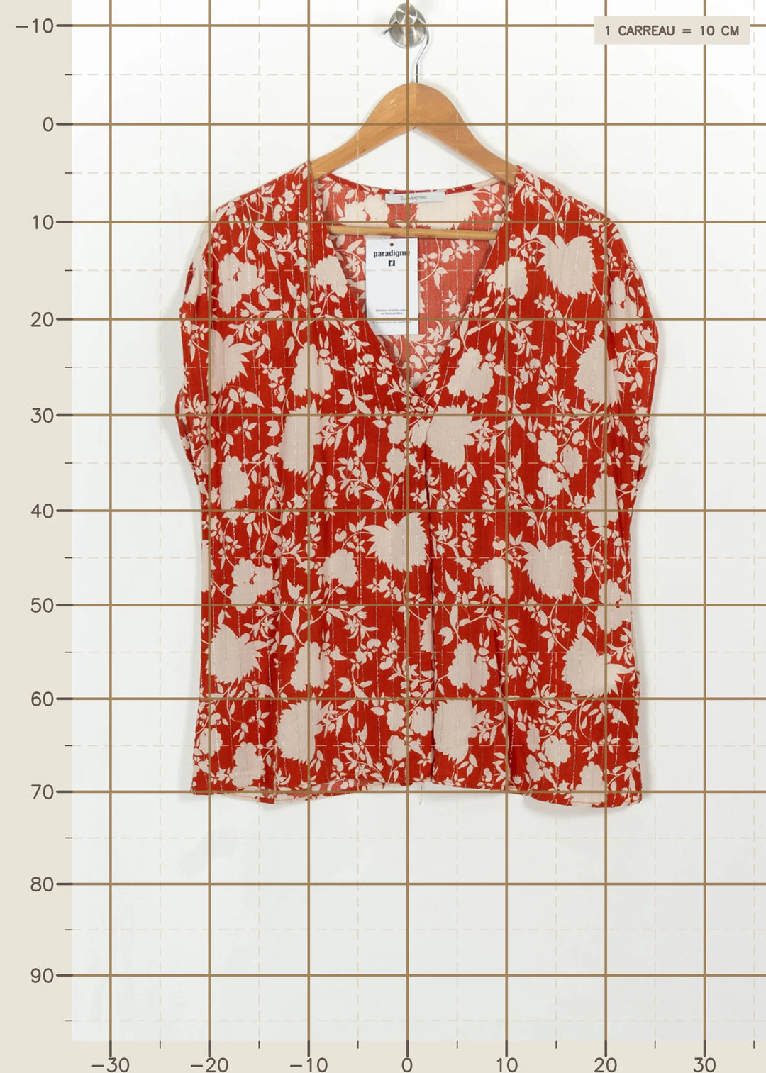 Blouse Rouge et Blanche - Taille M/38 de la marque Sud express | PARAD114794 - Vendu par Paradigme - Image 4