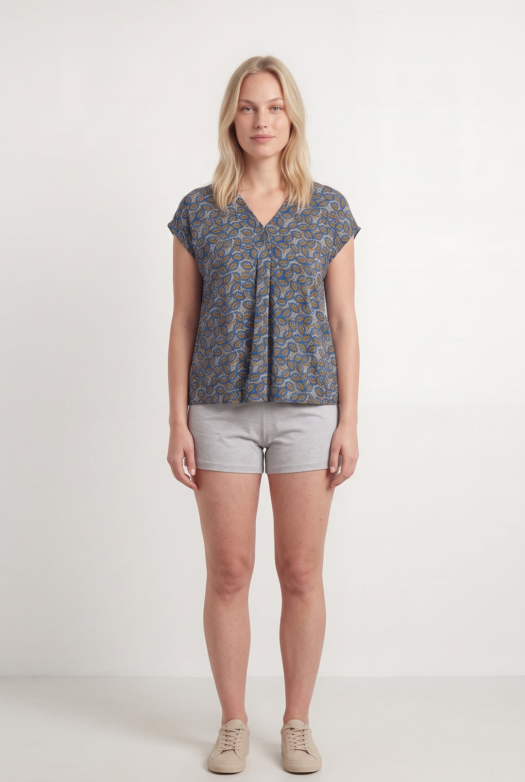 Blouse Bleue et Marron - Taille L/40 de la marque Sud express | PARAD114799 - Vendu par Paradigme - Image 1