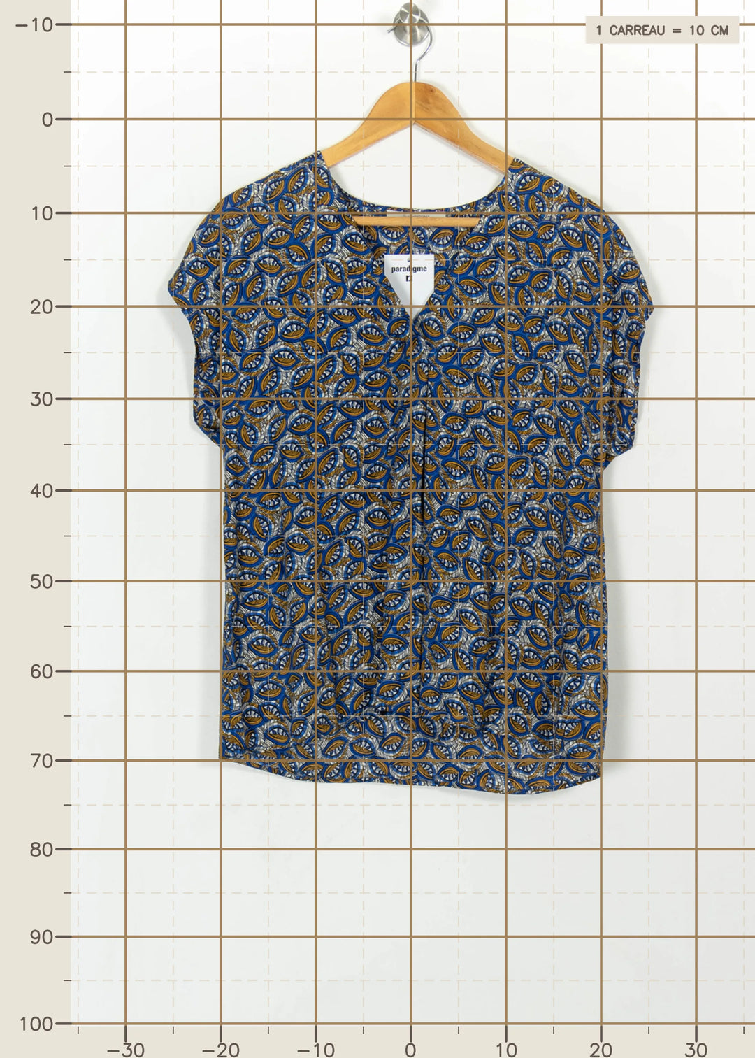 Blouse Bleue et Marron - Taille L/40 de la marque Sud express | PARAD114799 - Vendu par Paradigme - Image 4
