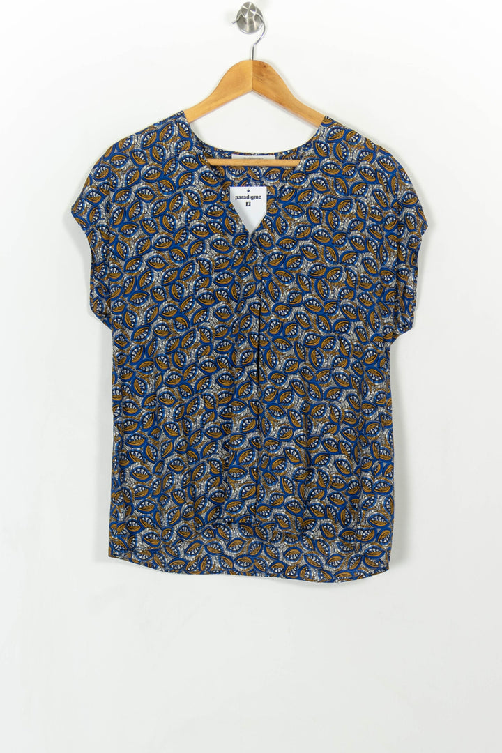 Blouse Bleue et Marron - Taille L/40 de la marque Sud express | PARAD114799 - Vendu par Paradigme - Image 2