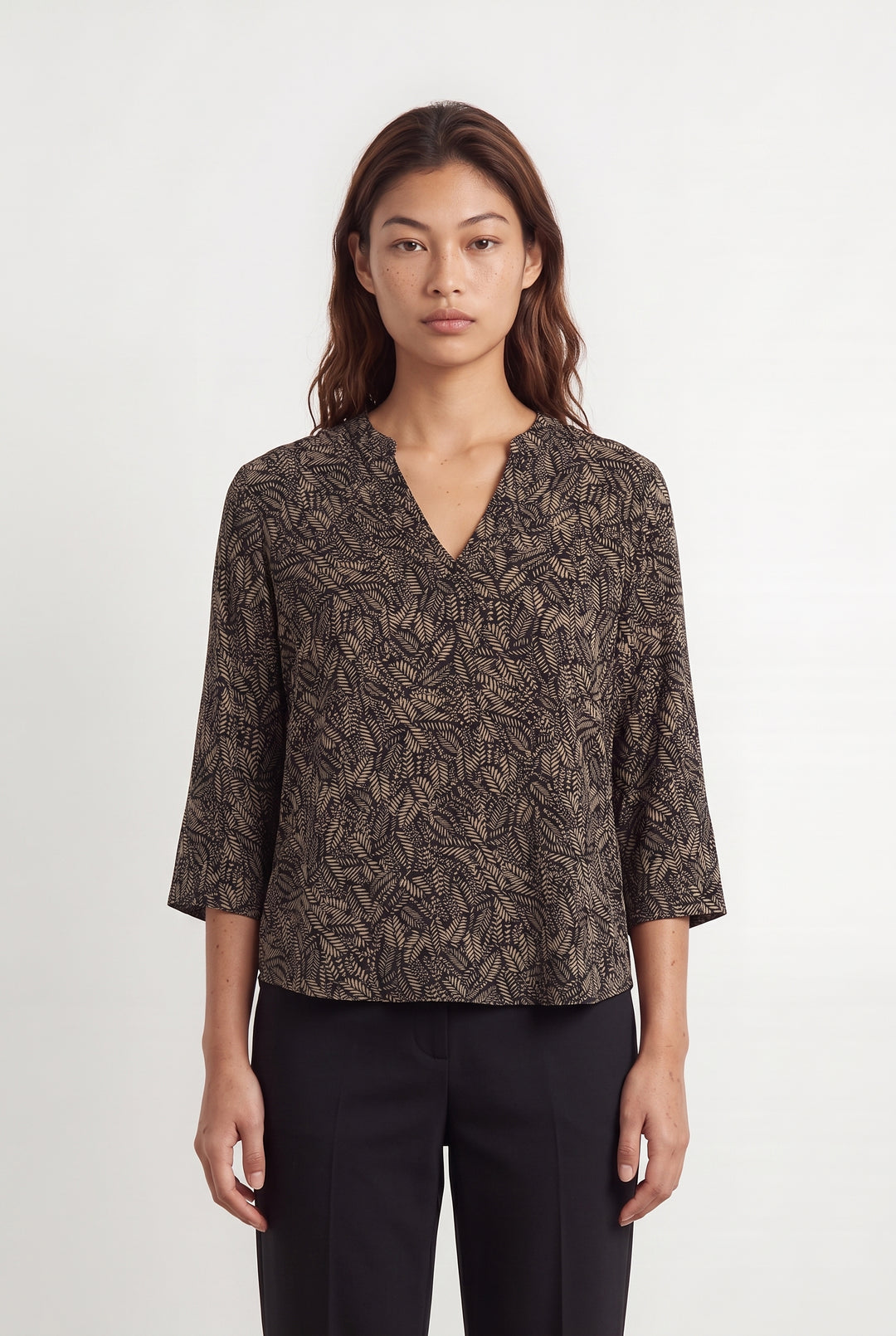 Blouse Noire et Beige - Taille M/38 de la marque Sud express | PARAD114800 - Vendu par Paradigme - Image 1