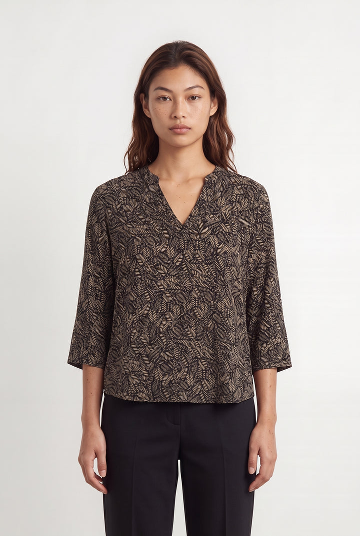 Blouse Noire et Beige - Taille M/38 de la marque Sud express | PARAD114800 - Vendu par Paradigme - Image 1