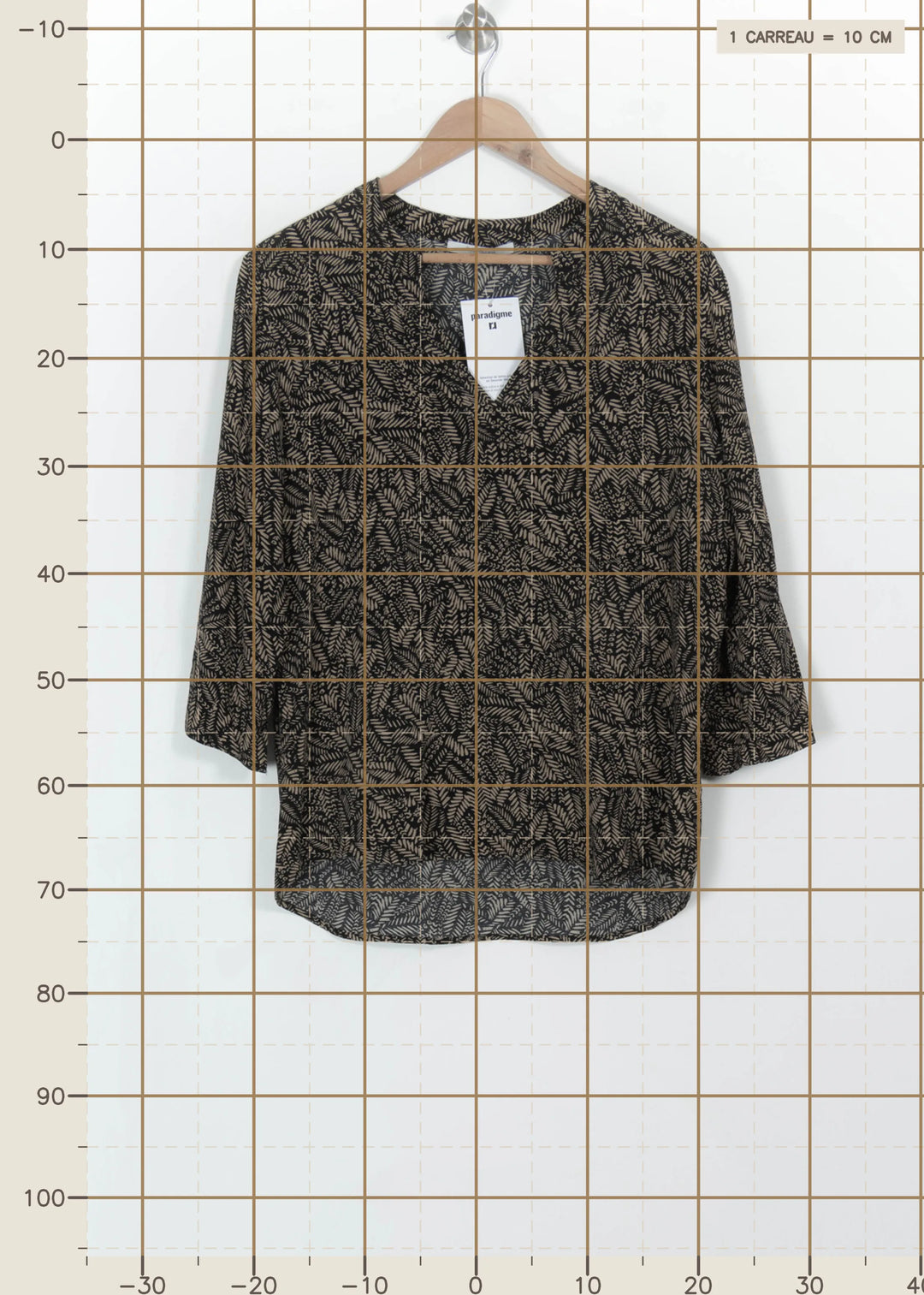 Blouse Noire et Beige - Taille M/38 de la marque Sud express | PARAD114800 - Vendu par Paradigme - Image 4
