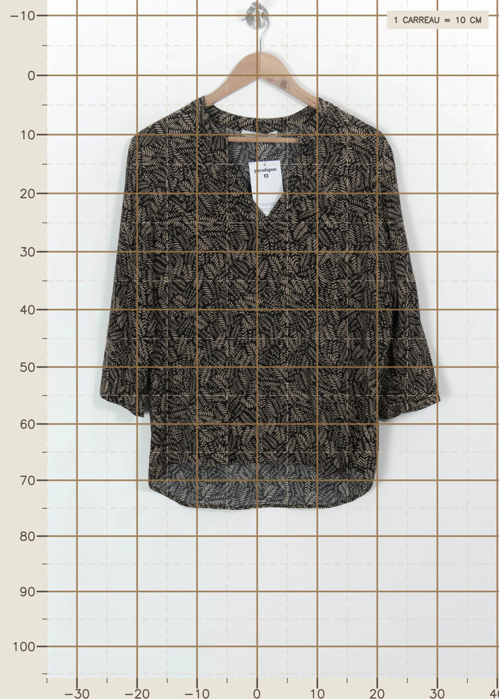 Blouse Noire et Beige - Taille M/38 de la marque Sud express | PARAD114800 - Vendu par Paradigme - Image 4