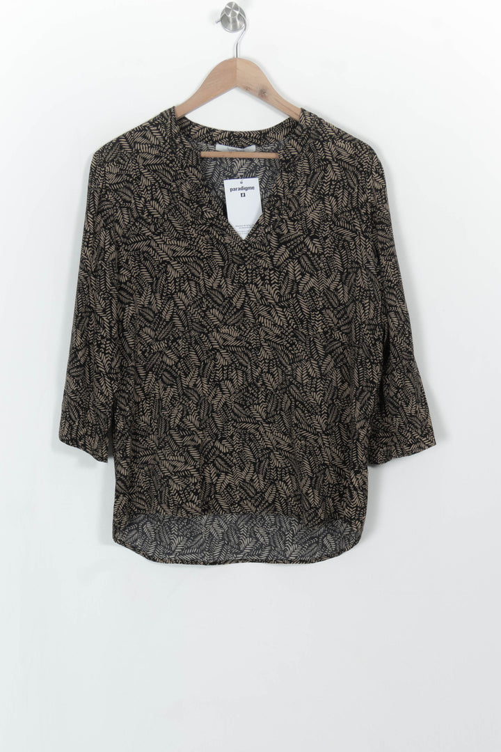 Blouse Noire et Beige - Taille M/38 de la marque Sud express | PARAD114800 - Vendu par Paradigme - Image 2