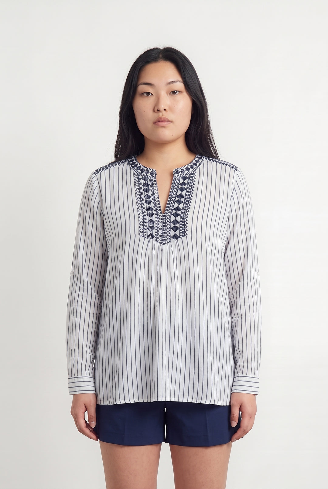 Blouse Blanche et Bleue - Taille L/40 de la marque Sud express | PARAD114801 - Vendu par Paradigme - Image 1