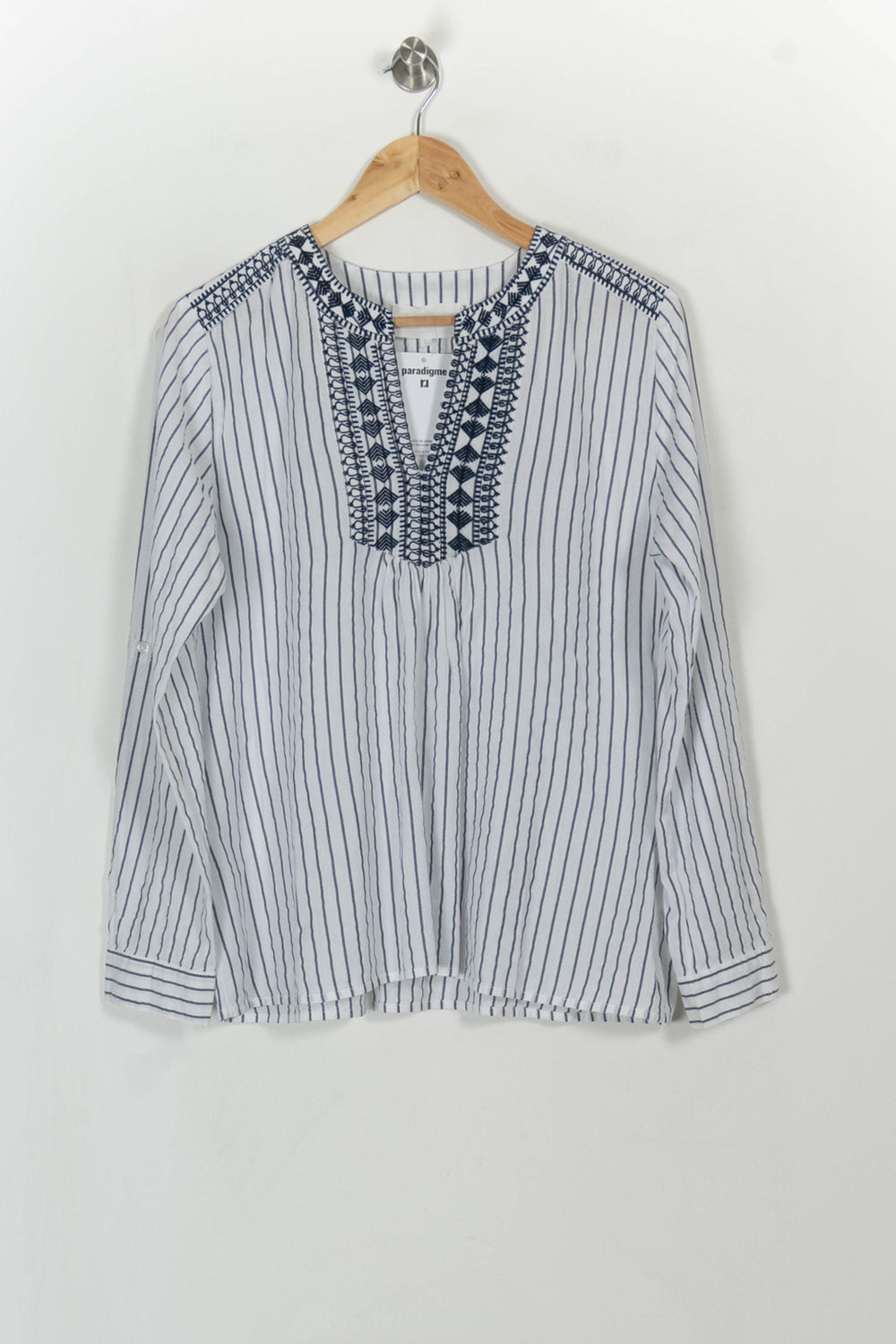 Blouse Blanche et Bleue - Taille L/40 de la marque Sud express | PARAD114801 - Vendu par Paradigme - Image 2