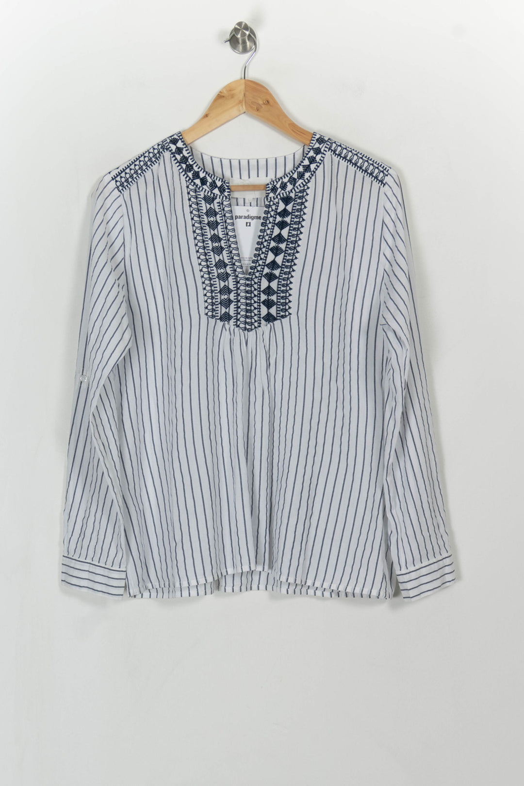 Blouse Blanche et Bleue - Taille L/40 de la marque Sud express | PARAD114801 - Vendu par Paradigme - Image 2